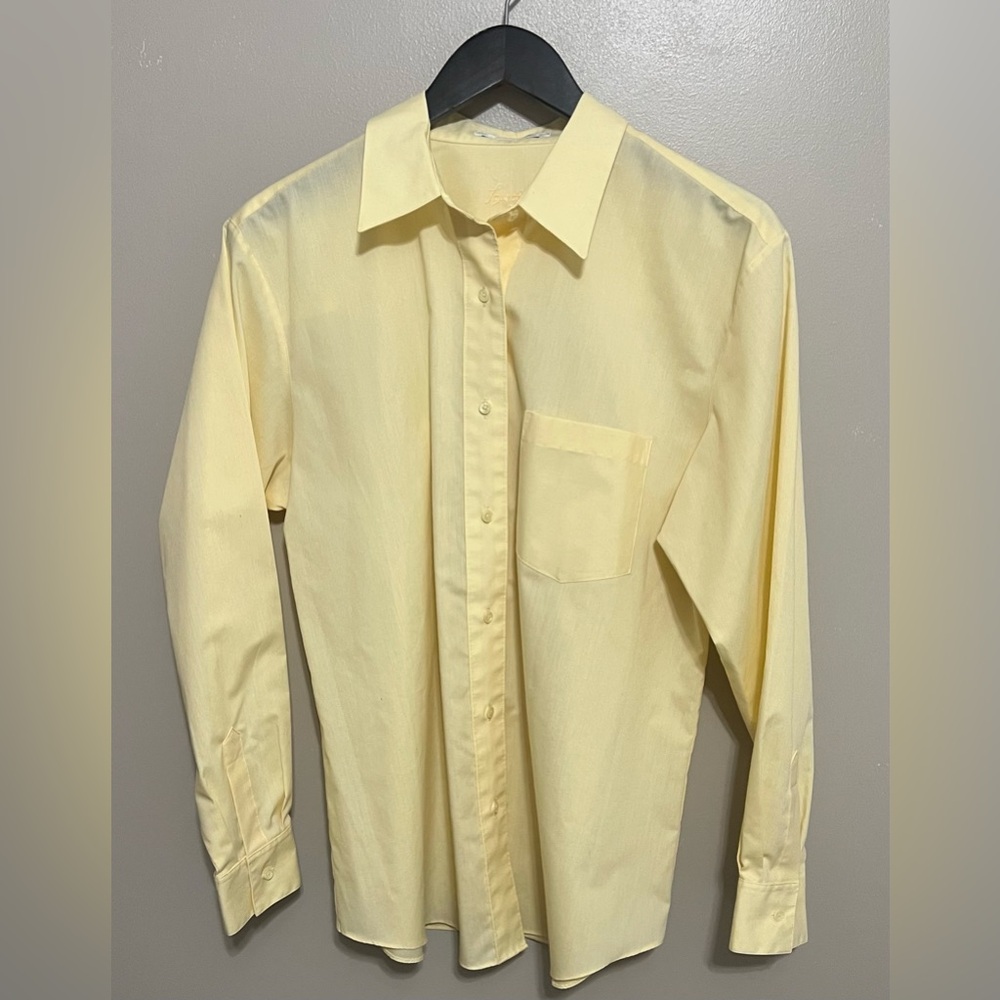 FOXCROFT Wrinkle Free Long Sleeve Button Down Yellow Shirt Size 12